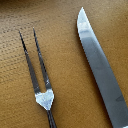 2 VTG Eickhorn Roneusil SIBYLLE Stainless German Flatware Carving Knife Set MCM