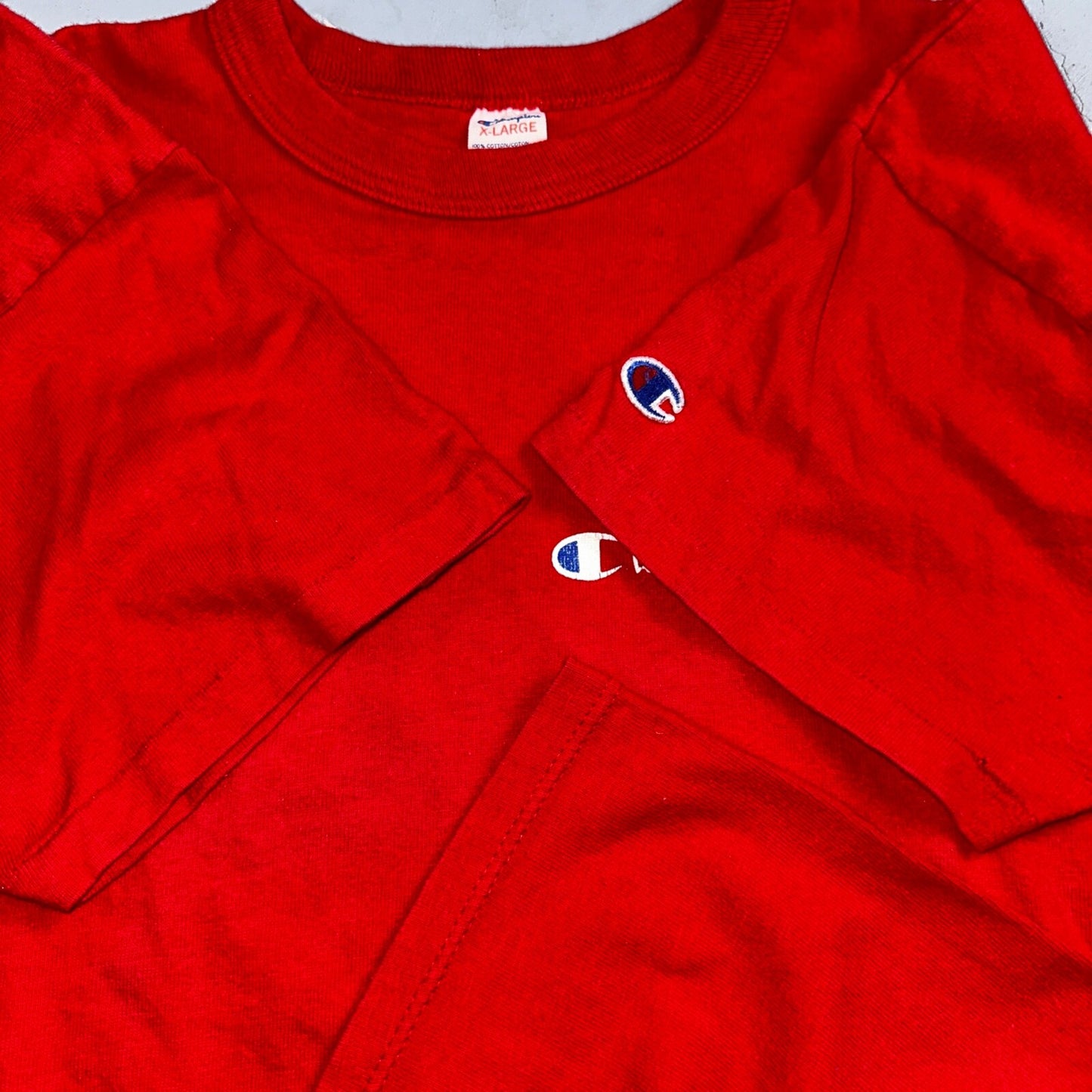 Champion USA Blank 1980s VTG T Shirt 80s Gym Basic Sports Track Simple Rare XL