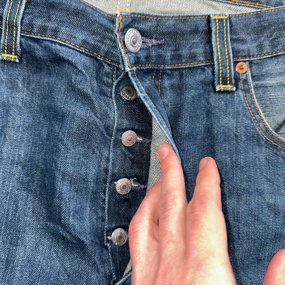Levis 501 Vintage Y2K XX Straight Leg Jeans Blue Med Wash 38x34 Act 38x33