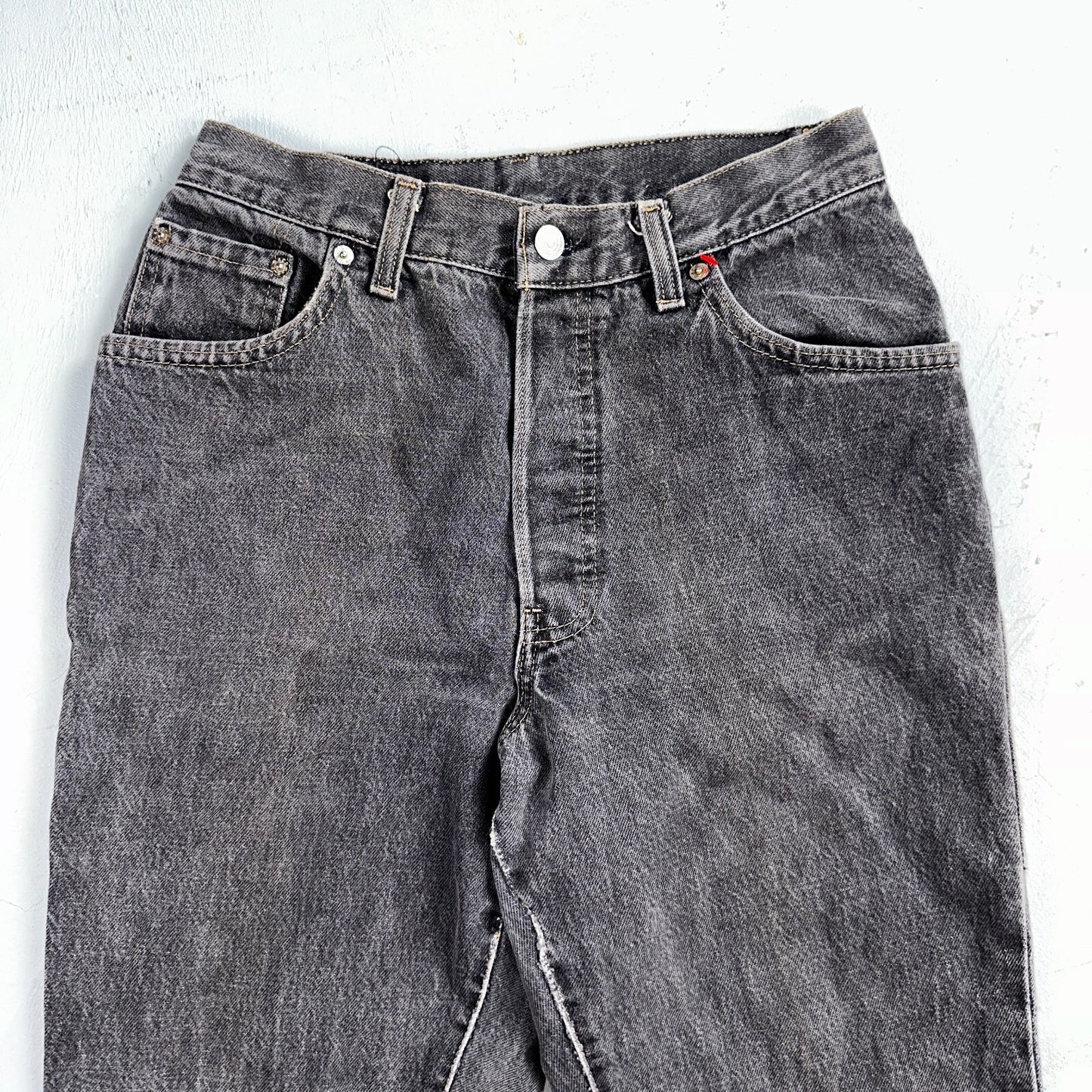 Levis 501 Vintage 80s USA XX Straight Leg Jeans Womens Faded Grey Wash Act 26x31