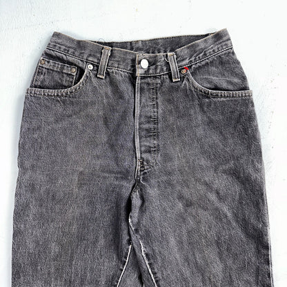 Levis 501 Vintage 80s USA XX Straight Leg Jeans Womens Faded Grey Wash Act 26x31