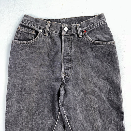 Levis 501 Vintage 80s USA XX Straight Leg Jeans Womens Faded Grey Wash Act 26x31