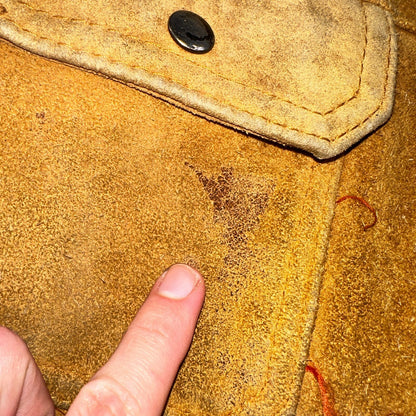 Vintage Suede Grande Bay Rancher Trucker Sherpa Lined Jacket Coat Men's 36