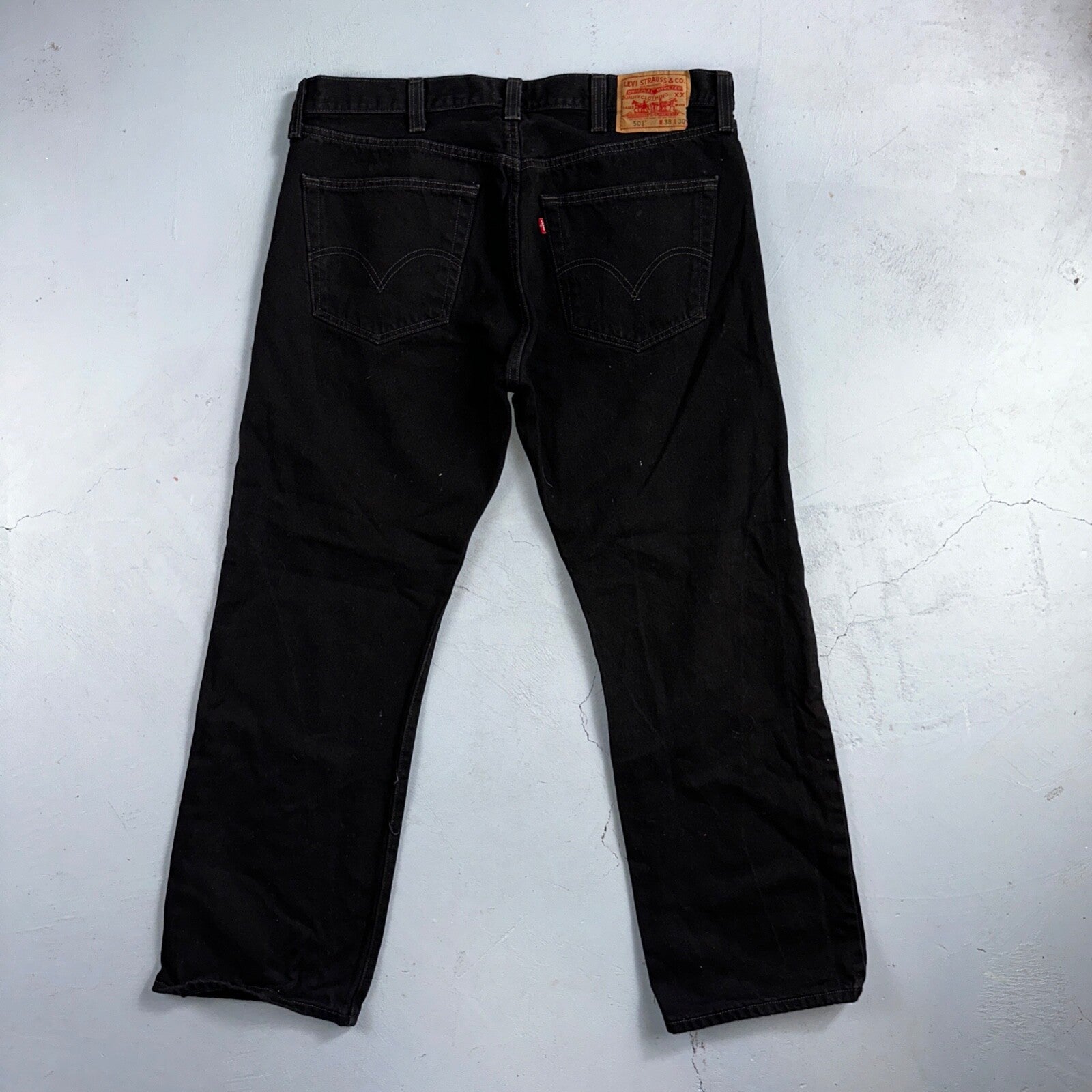 Levis 501 Vintage Y2K Mexico XX Straight Leg Jeans Black Dark Wash 38x30