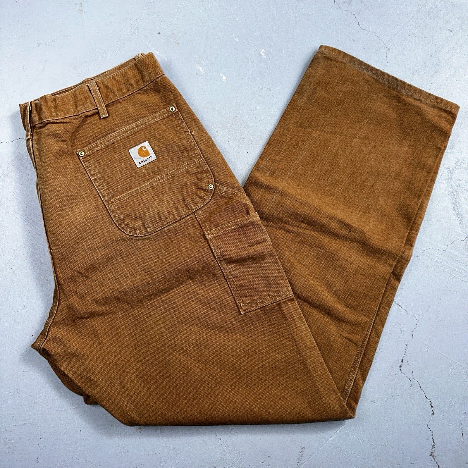 Carhartt VTG Double Knee Carpenter Pants USA B01 Brown Y2K 2014 Act 36x32