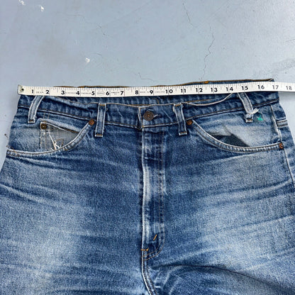 Levis 517 Vintage 80s USA Orange Tab Bootcut Flare Blue Worn Jeans Act 34x29