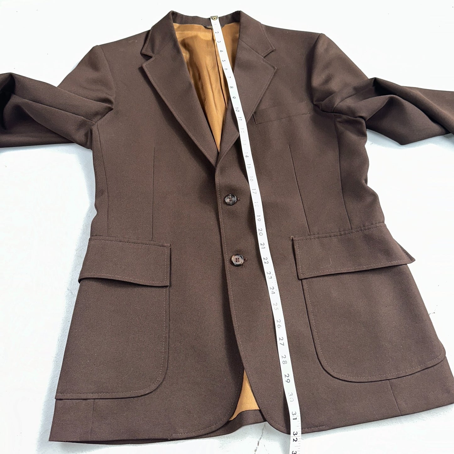 VTG Mens 2 PC Suit 40 Jacket Coat Pants Brown Levis Panatela Polyester 80s