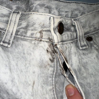 Levis 501 Vintage 80s USA XX Straight Leg Jeans Gray Acid Wash 29x36 Act 28x34