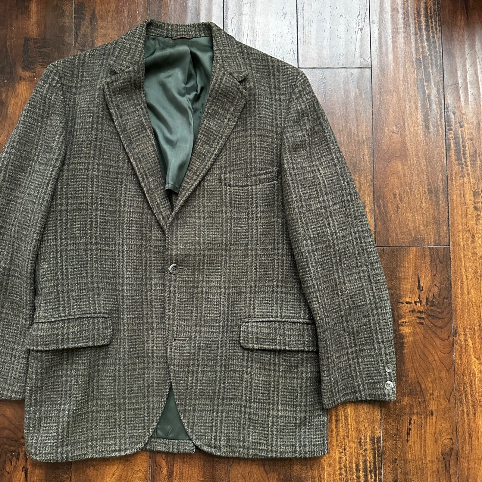 VTG Harris Tweed Sport Coat Mens 42 Scottish Wool Blazer Button Cricketer 70s