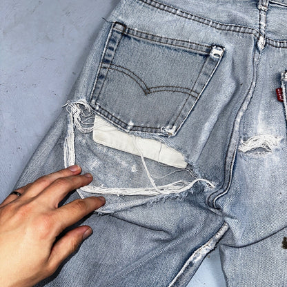Levis 501 Vintage 80s Redline Selvedge USA XX Jeans Light Wash 30x34 Act 28X30