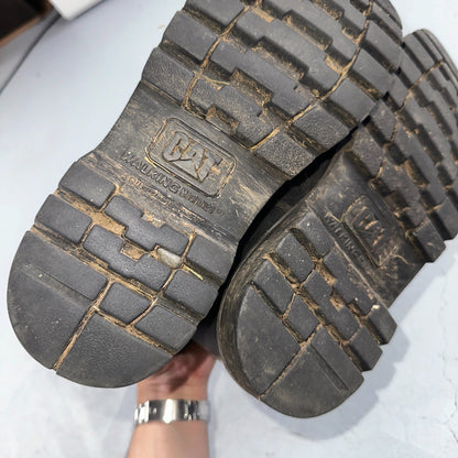 Caterpillar Men's Second Shift Work Boot Soft Toe Black Leather Size 8.5 CAT