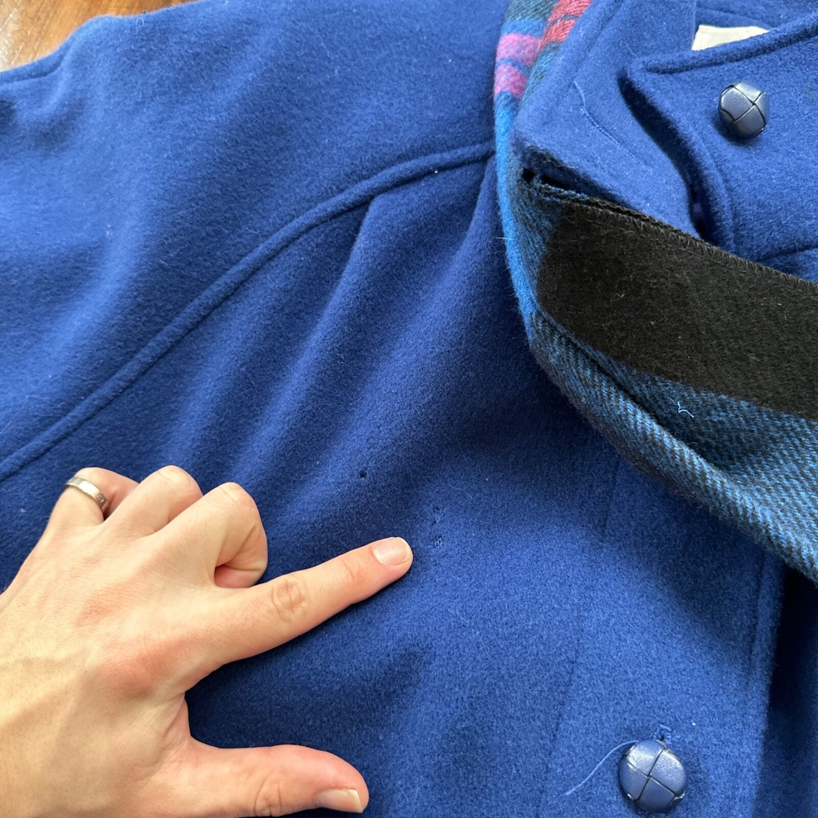 VTG Ferncroft Women's Fleck Blazer Jacket USA Union Made Sz 14 80s Pea Coat