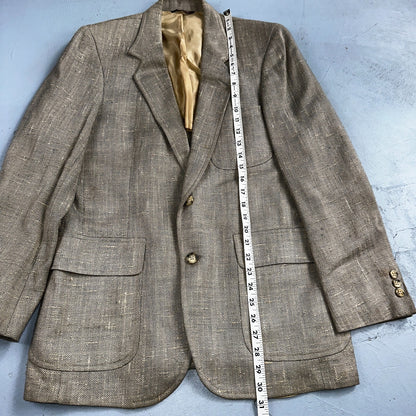 Vintage Blazer Bill Blass Mens 38 2 Button Wool Tweed Sport Suit Coat Gray 70s