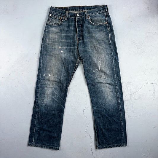 Levis 501 Vintage Y2K XX Straight Leg Jeans Blue Med Wash 33x34 Act 31x28
