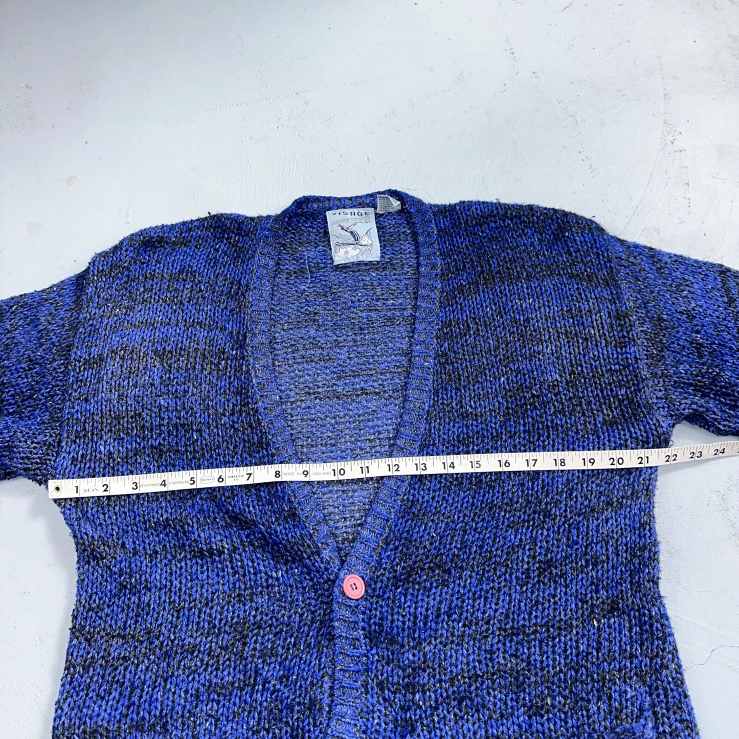 Visage Winter Womans Cardigan Knit Sweater Cozy 80s Active Winter Ramie Purple