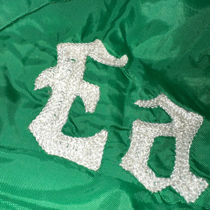 Vintage East Bay Classic Starter Satin Jacket Nylon 80s Green Chainstitch Cars