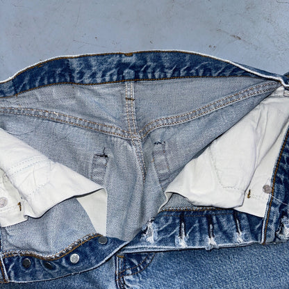 Levis 501 Vintage 80s Redline Selvedge USA XX Jeans Light Wash Stained Act 28X33