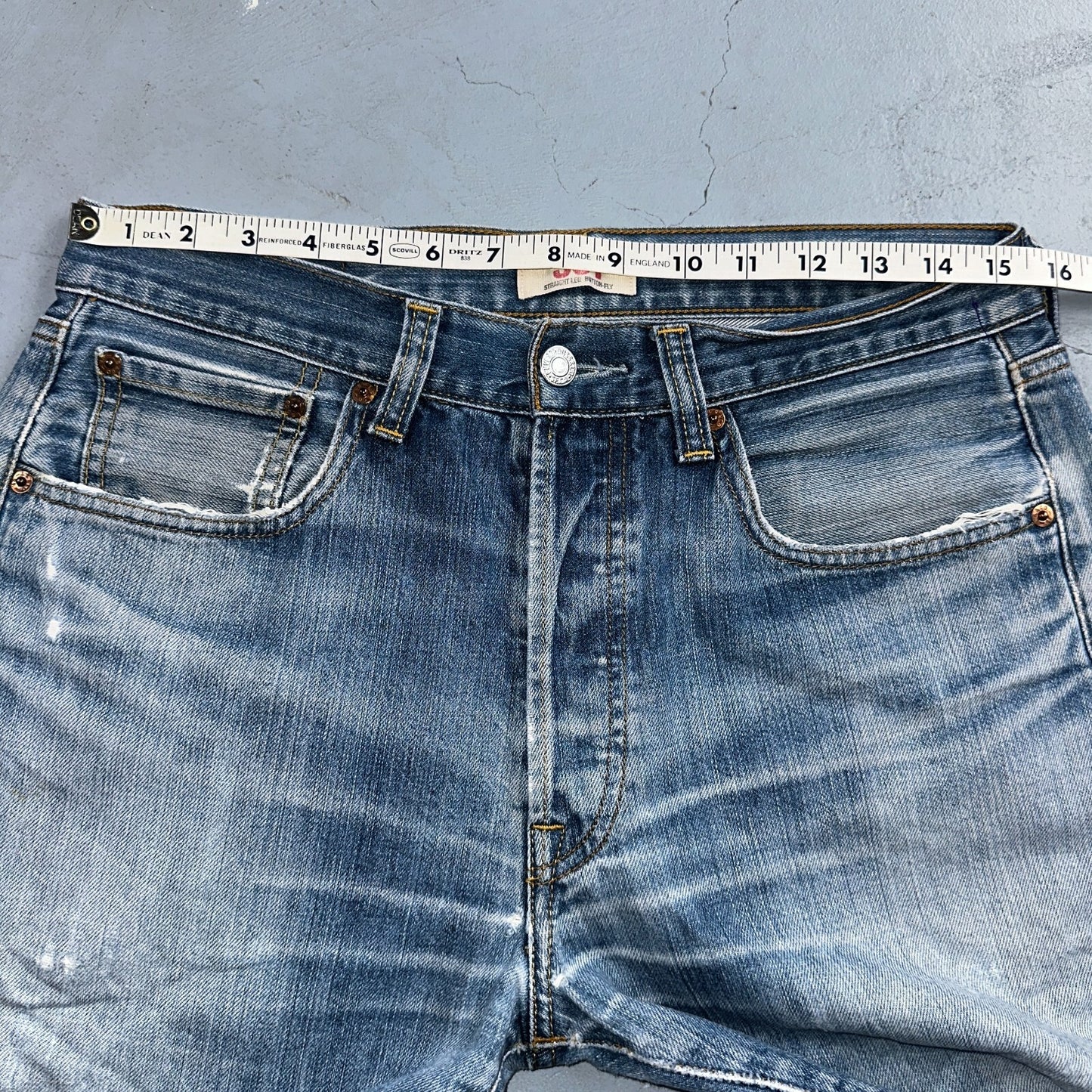 Levis 501 Vintage Y2K XX Straight Leg Jeans Blue Light Wash 33x32 Act 31x30