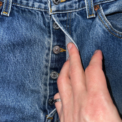 Levis 501 Vintage Y2K XX Straight Leg Jeans 90s Blue Med Wash 34x36 Act 31x31