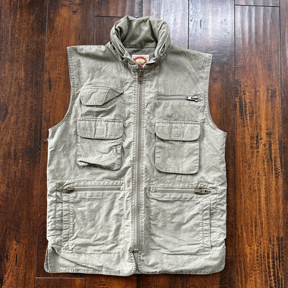 Vtg Banana Republic Size S Safari Travel Vest Animal Print RARE 70s