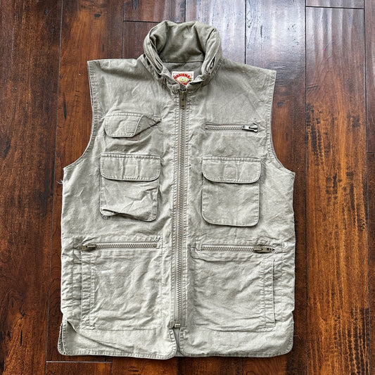 Vtg Banana Republic Size S Safari Travel Vest Animal Print RARE 70s