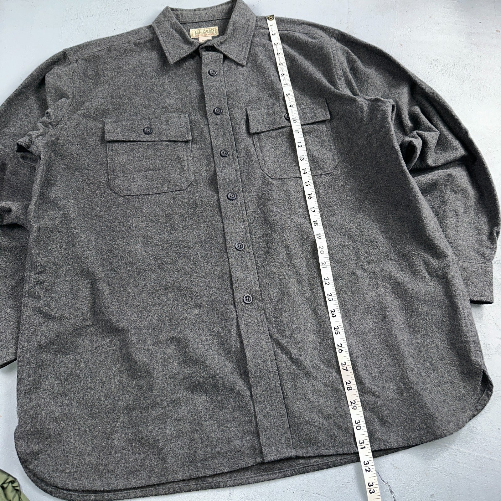 LL Bean VTG Mens L Chamois Cloth Gray Shirt Soft Cozy Flannel Cotton 90s