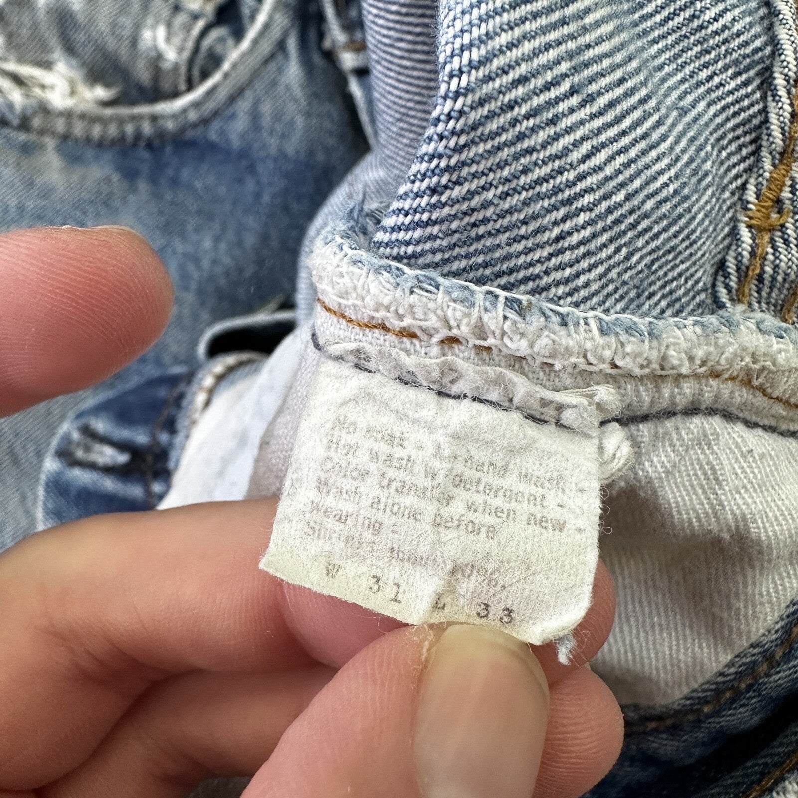 Levis Vintage 80s Redline Selvedge USA 501 XX Jeans Light Wash 31x33 Act 28x29