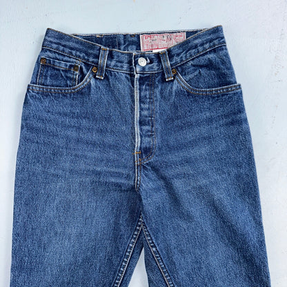 Levis 501 Vintage 80s USA XX Straight Leg Jeans Blue 26501 Med Wash Act 25x27