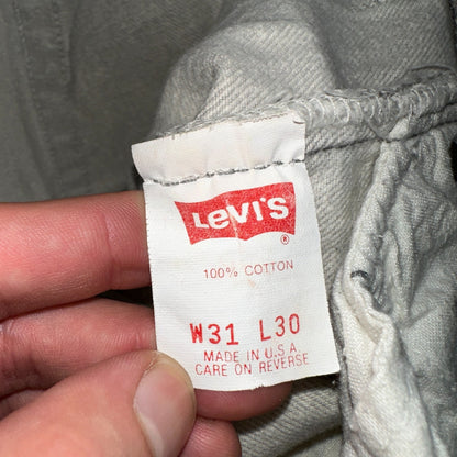 Levis 501 Vintage 90s USA XX Straight Leg Jeans 31x30 Gray Light Wash Act 31x29