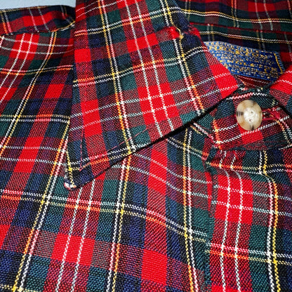Vintage Pendleton Shirt Mens M Wool Plaid Flannel USA Button 1970s 70s Red