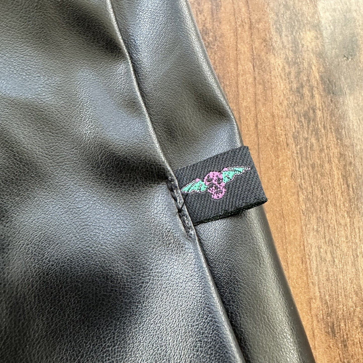 Tripp NYC Vintage M Black Faux Leather Goth Punk Mini Skirt Rare Grunge Y2K 90s