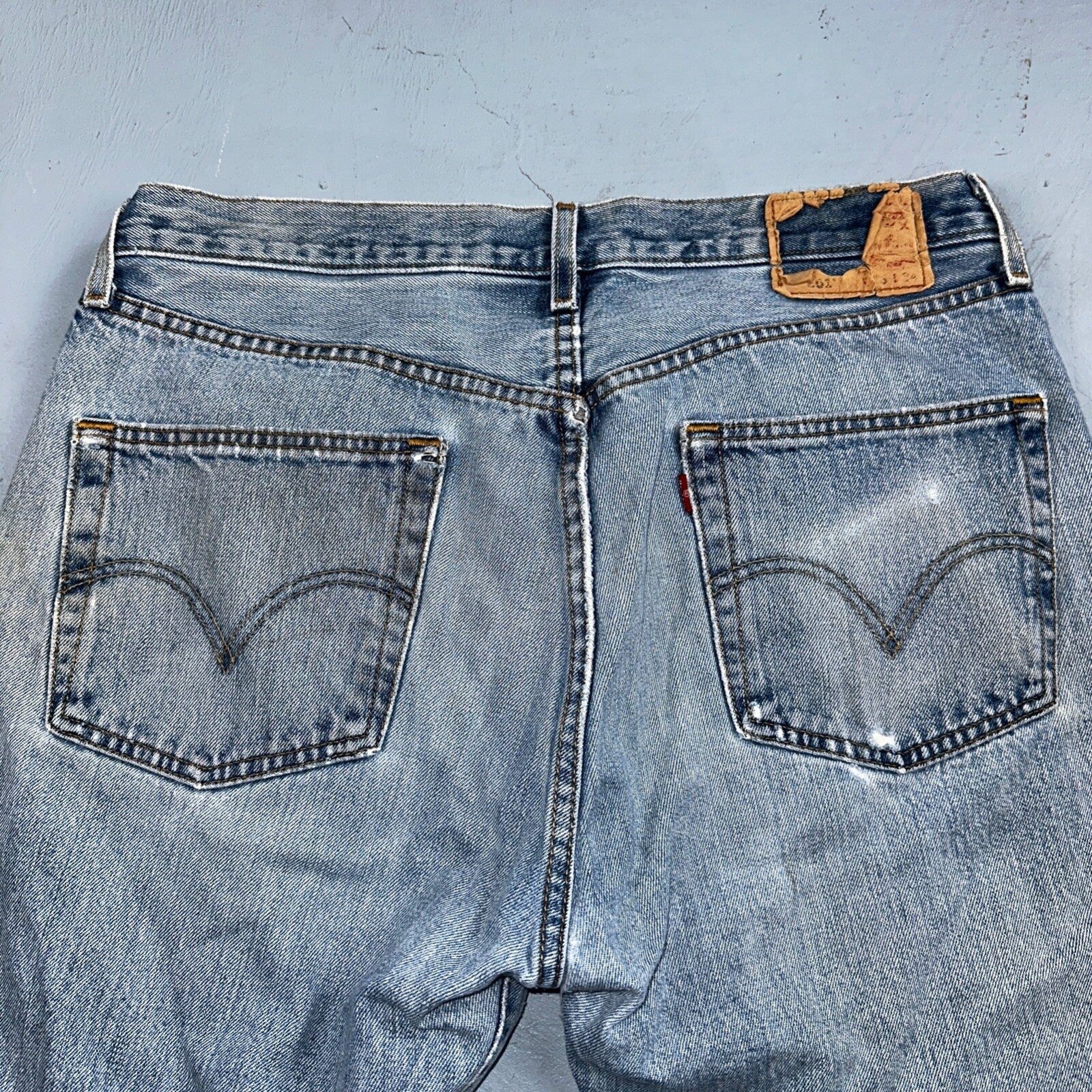 Levis 501 Vintage 90s Mexico Straight Leg Jeans 36x34 Y2K Light Wash Act 34x34