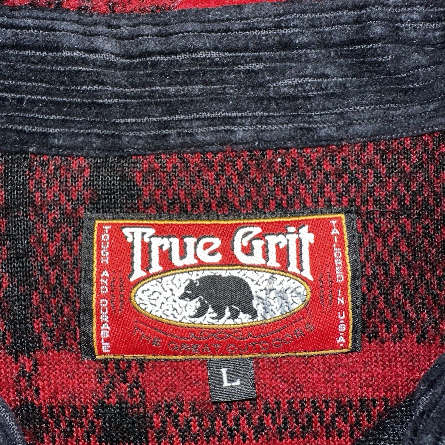 True Grit VTG 80s Made in USA Fleece Jacket Shirt Jacket Plaid Flannel Buffalo