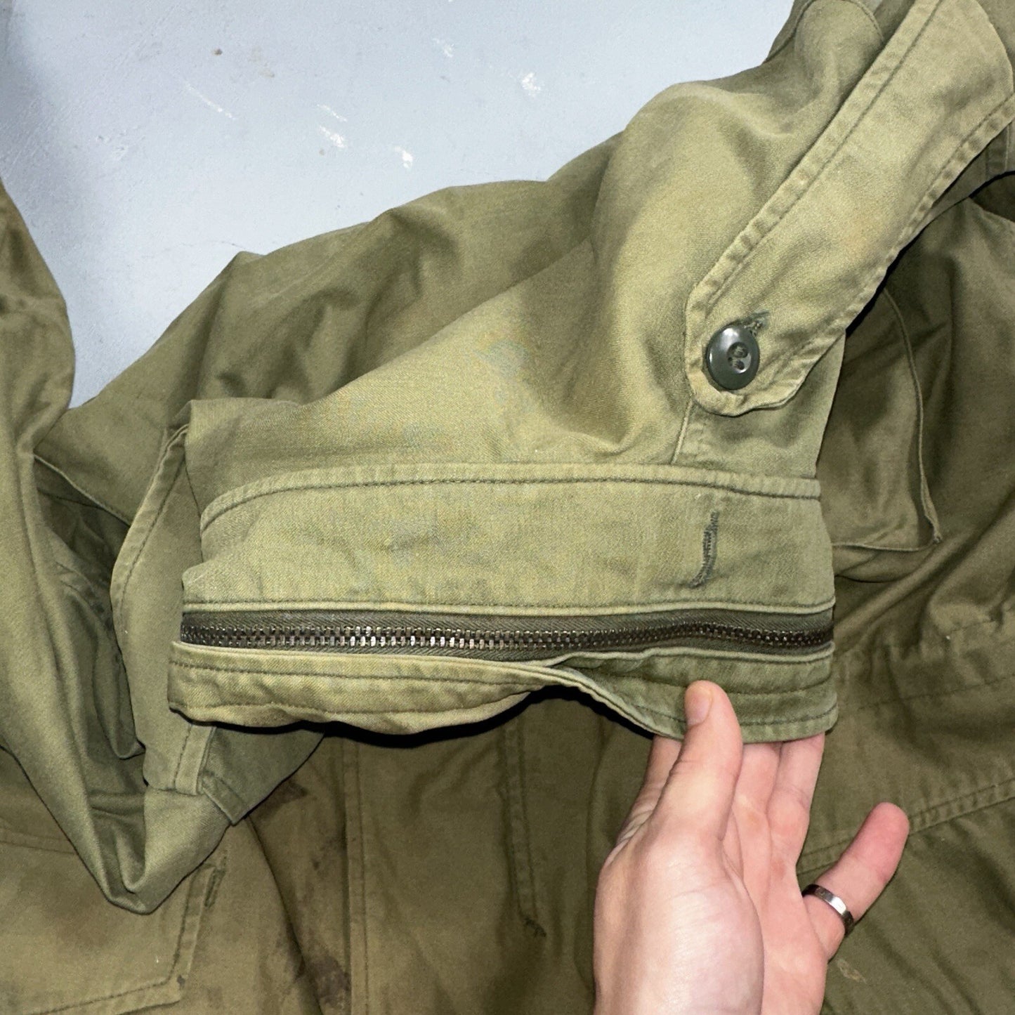 VTG US ARMY M-65 Field Jacket Coat Cold Weather Mans OG-107 Vietnam 70s Medium