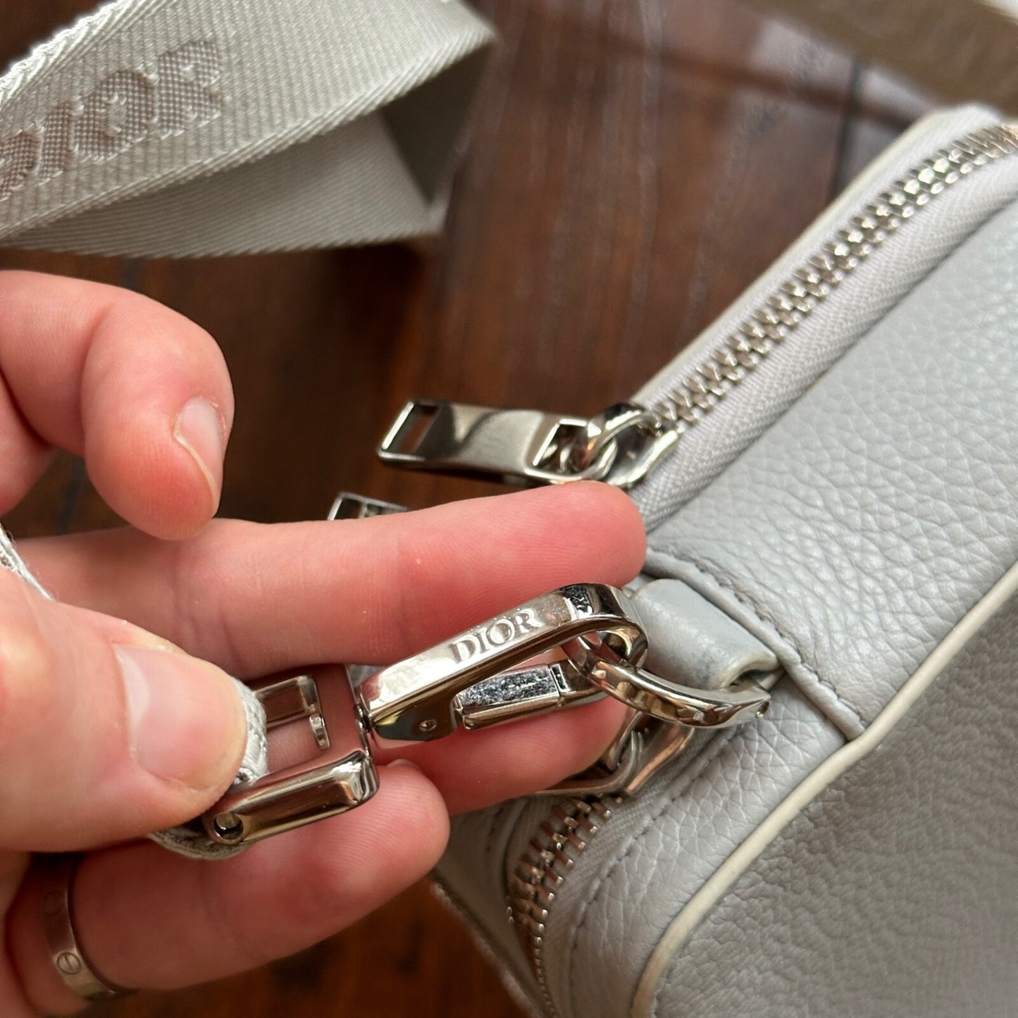 Nike Air Dior Jordan Wings Logo Grey Logo Small Rare Shoulder Bag 100% Authentic