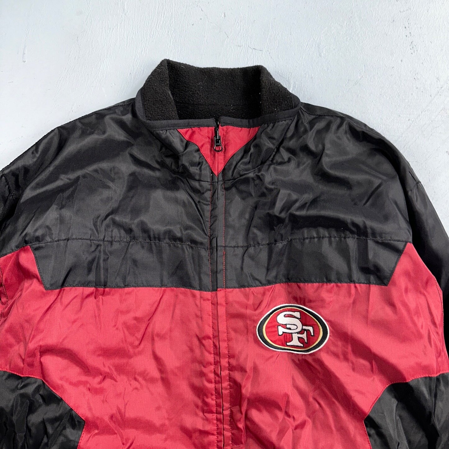NFL SF San Francisco 49ers Fleece VTG Reversible Red & Black Jacket Size M