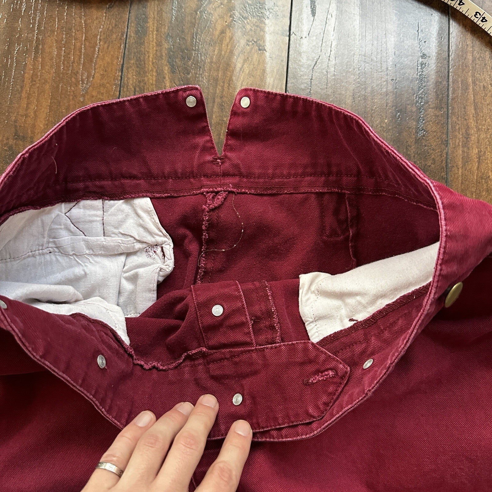 VTG Mens Scully Rangewear Cotton Canvas Outdoor Pants Buckleback Cowboy 36 Red