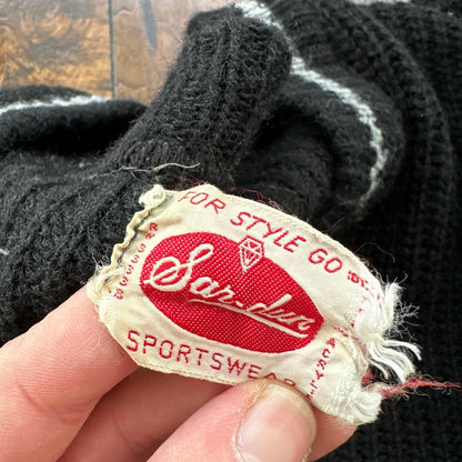 Vtg 60s 70s Thrashed Acrylic Sportswear Shirt Surf Skate Black Oregon USA