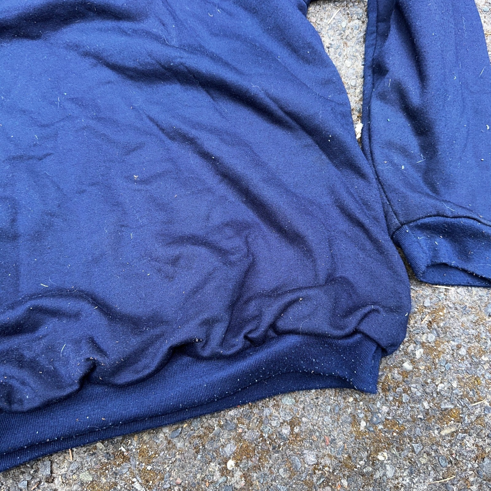 Vintage Thermal Waffle Lined Hoodie Sweatshirt Mens XL Navy Blue Nucleus Punk