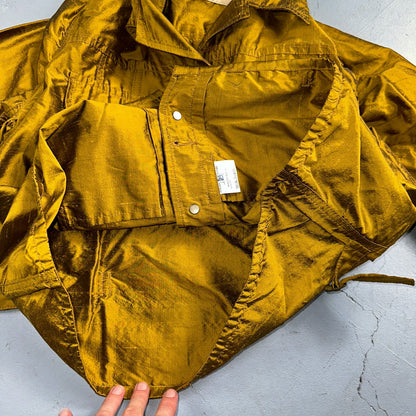 Romeo Gigli Yellow Gold Silk Button Jacket Shirt Blouse VTG Size 42 Italy RARE