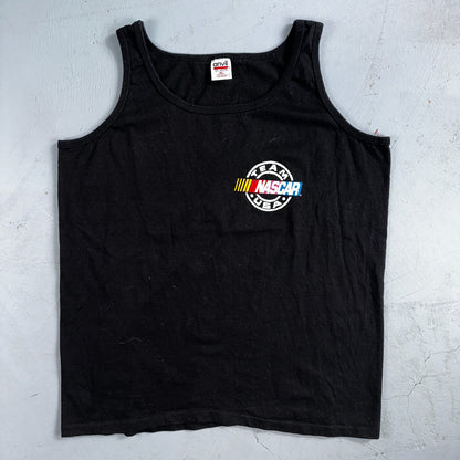Nascar Team USA Anvil VTG T Shirt Womens XL Tank Top Solid Black Cars Racing