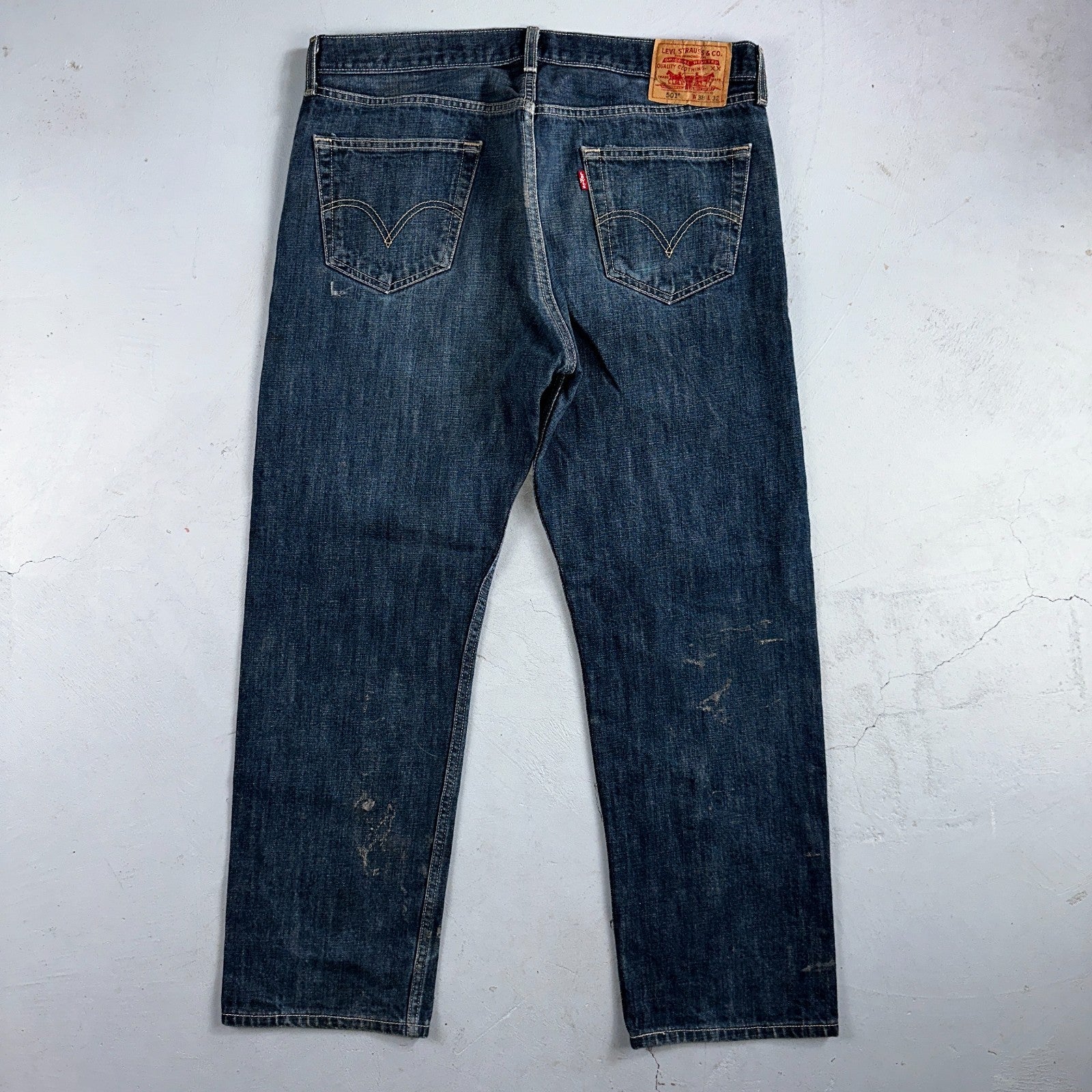 Levis 501 Vintage Y2K XX Straight Leg Jeans Blue Med Wash 38x32 Act 35x29