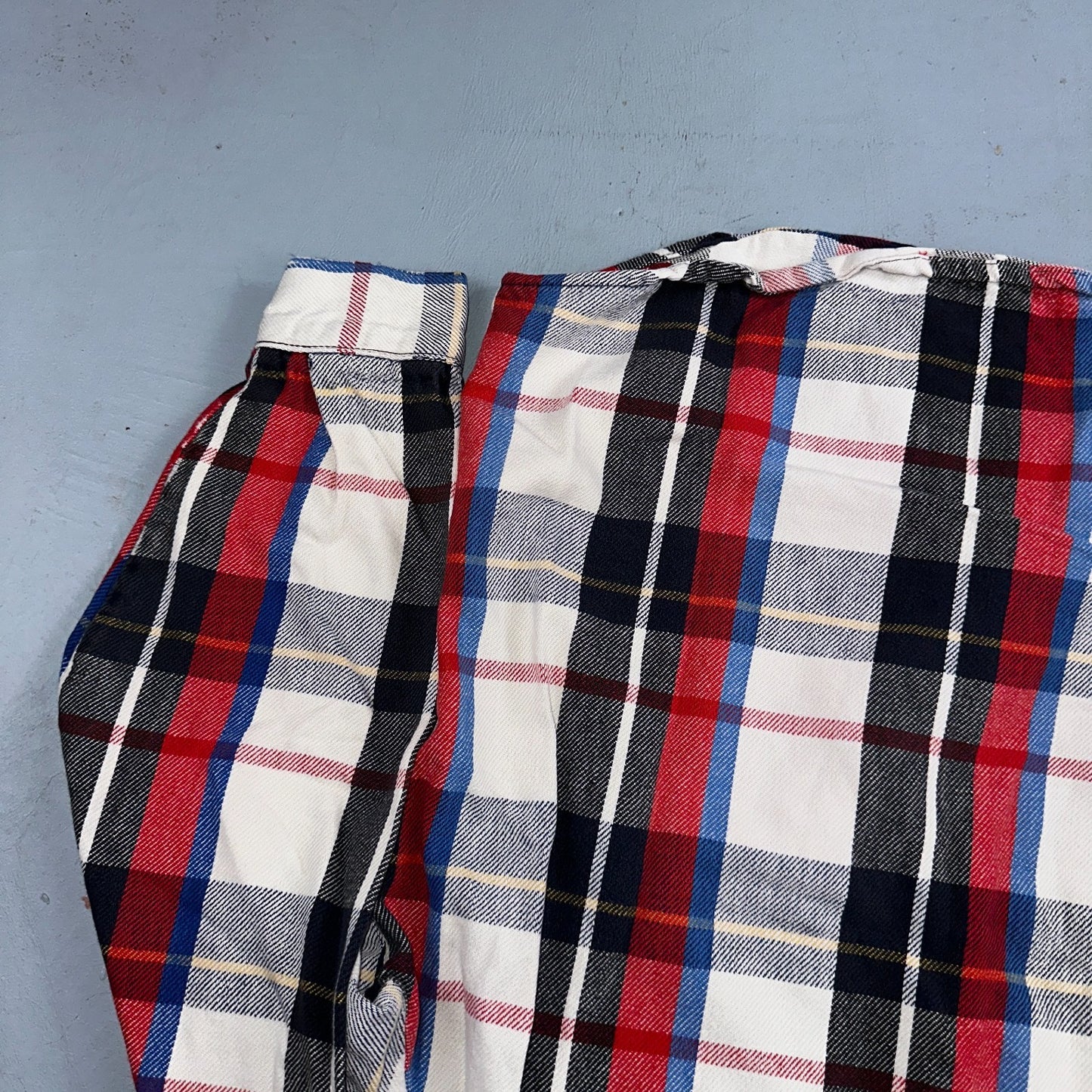 Vintage Five Brother Shirt Mens L Plaid Flannel Made in Black Red 1970s 70s