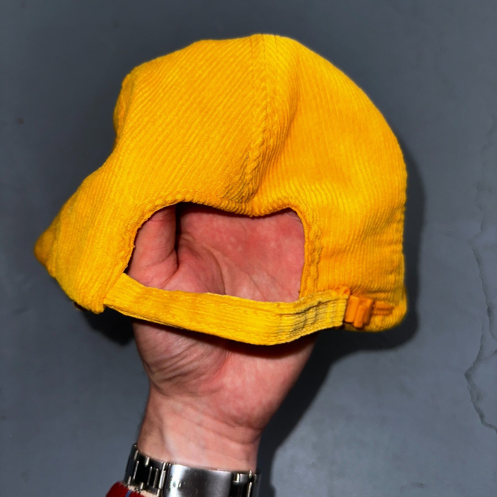 Prosser Football Grid Kids VTG Hat Cap Snapback Yellow Corduroy Otto Trucker Fun