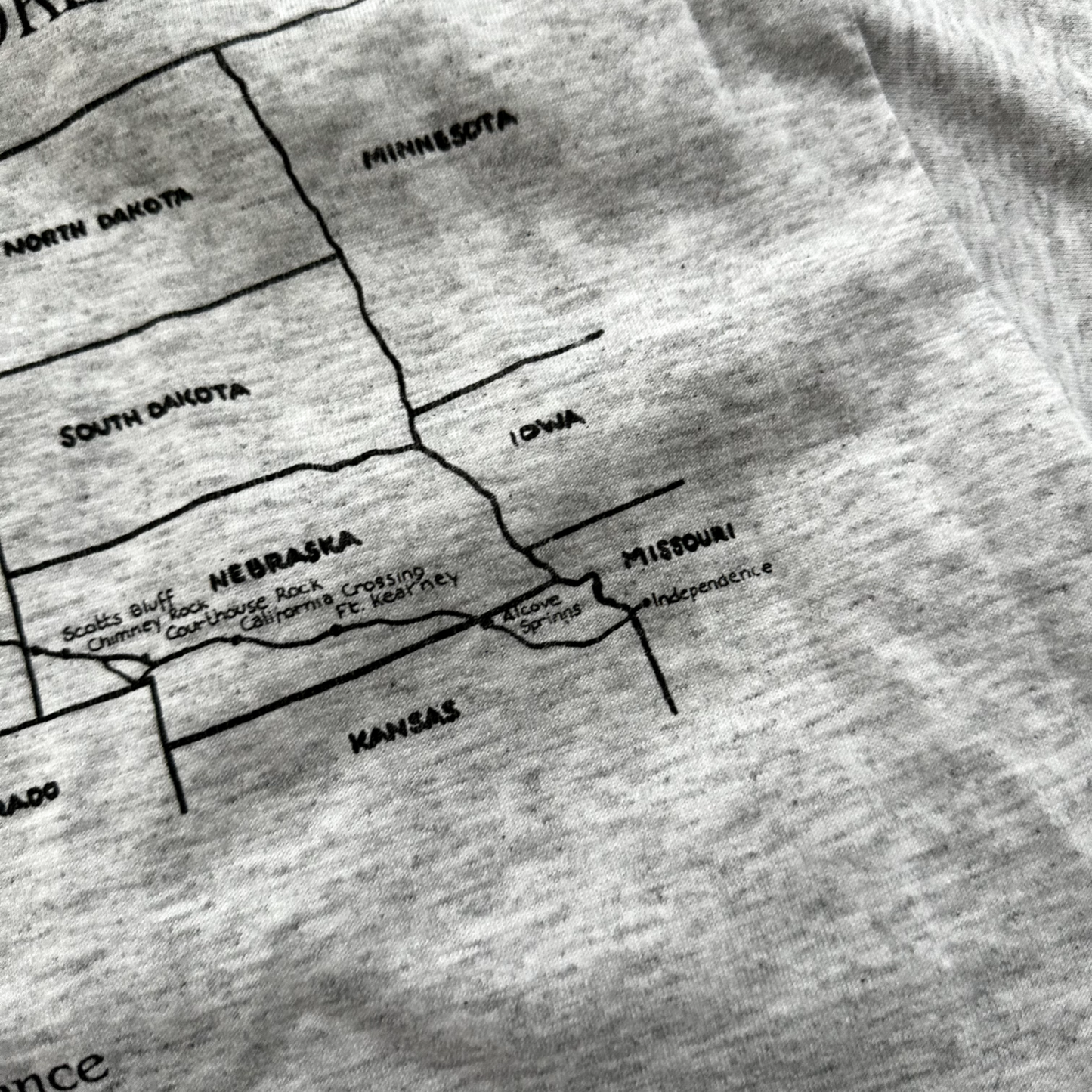 Oregon Trail West Wagons Vintage T Shirt Single Stitch State USA Cool Gray