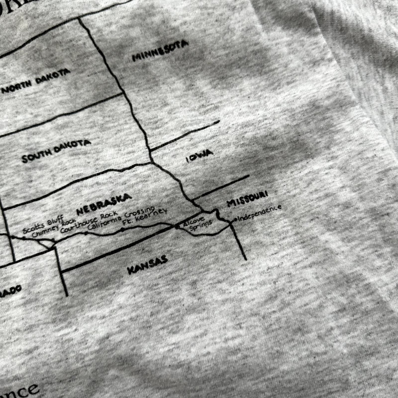 Oregon Trail West Wagons Vintage T Shirt Single Stitch State USA Cool Gray