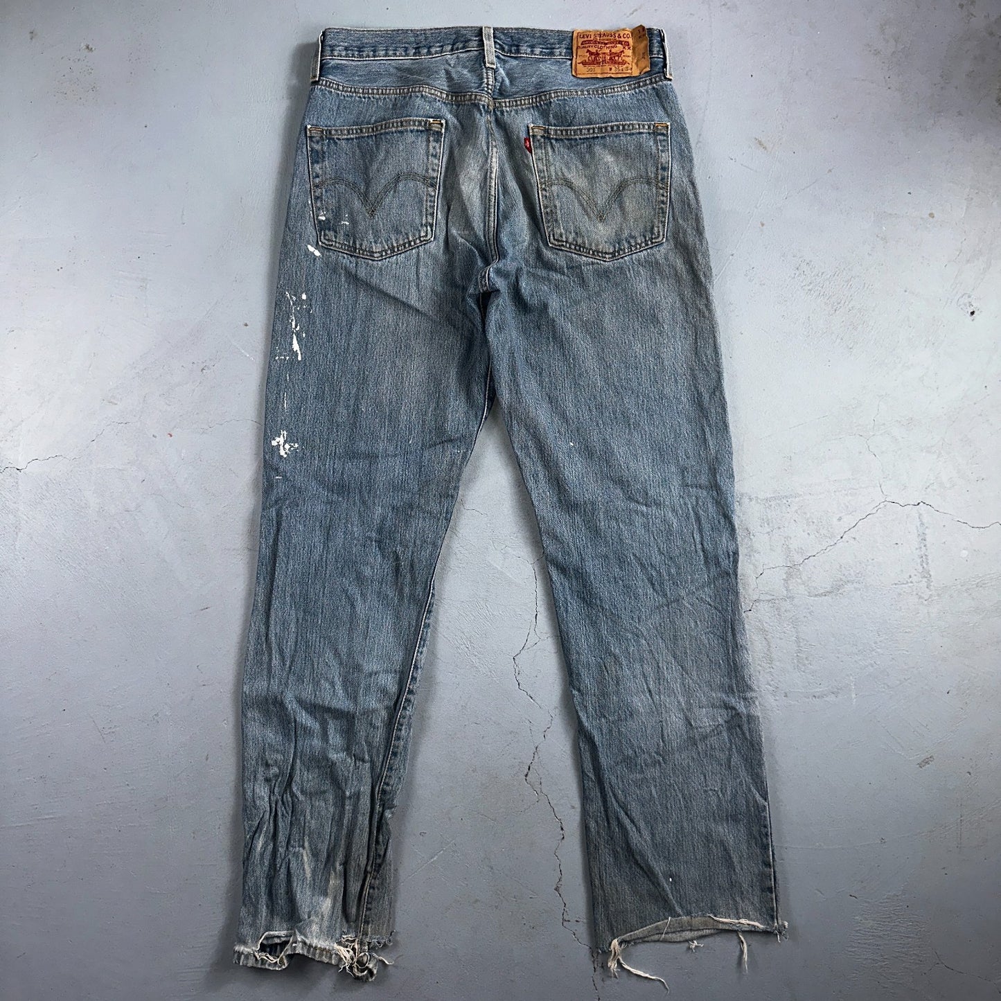 Levis 501 Vintage Y2K XX Straight Leg Jeans Blue Light Wash 35x34 Act 34x34
