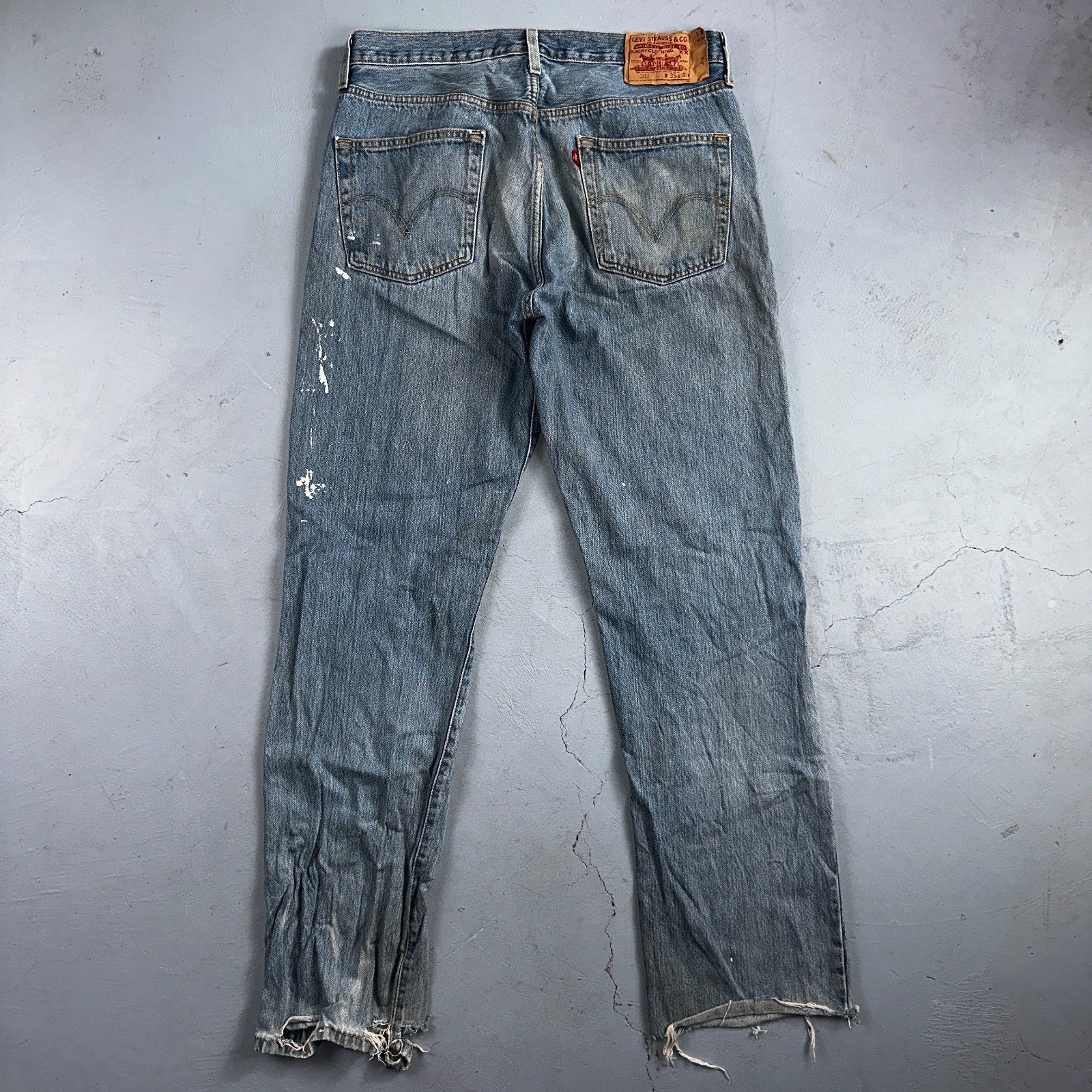 Levis 501 Vintage Y2K XX Straight Leg Jeans Blue Light Wash 35x34 Act 34x34