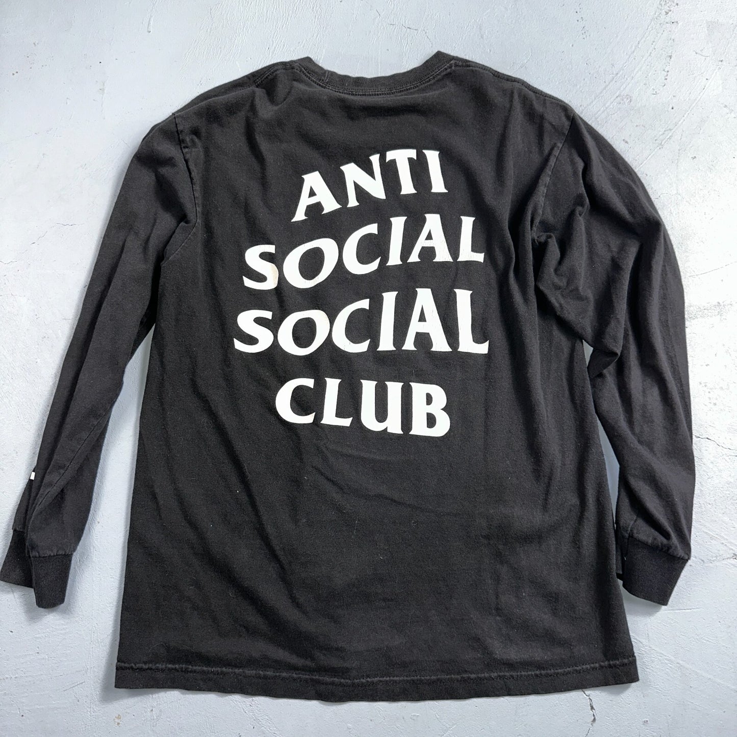 Anti Social Social Club Get Weird VTG T Shirt Y2K Long Sleeve Black Has Stains