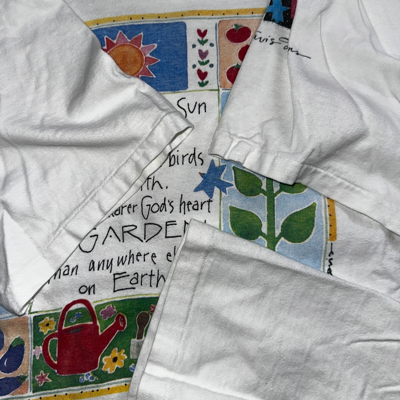 Garden Earth Artsy Art Hipster VTG T Shirt Kathy Davis Designs 90s Single Stitch